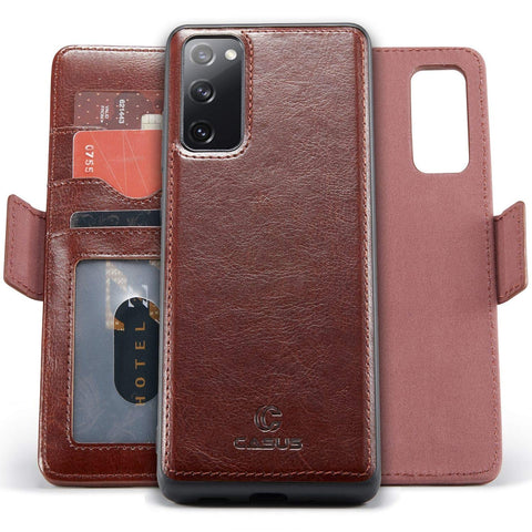 MOHEYO 2-in-1 Wallet Case Compatible with Samsung Galaxy A52 5G Vegan Leather PU Magnetic Detachable Removable Card Case Flip Cover